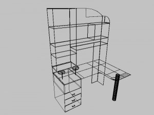 corner computer desk 3D-Modell