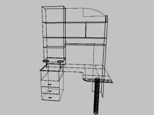 corner computer desk 3D Model