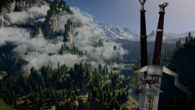 The witcher swords 3D Model .c4d .max .obj .3ds .fbx .stl .blend