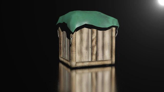 transportation box - wooden box low-poly 3D Model .c4d .max .obj .3ds .fbx .stl .blend