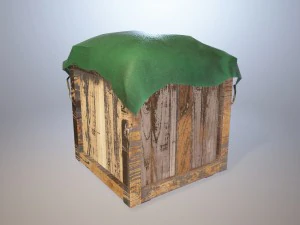 transportation box - wooden box low-poly 3D Model