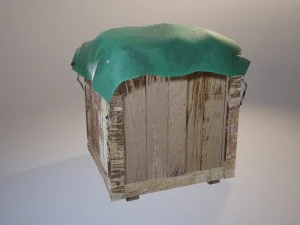 transportation box - wooden box low-poly 3D Model