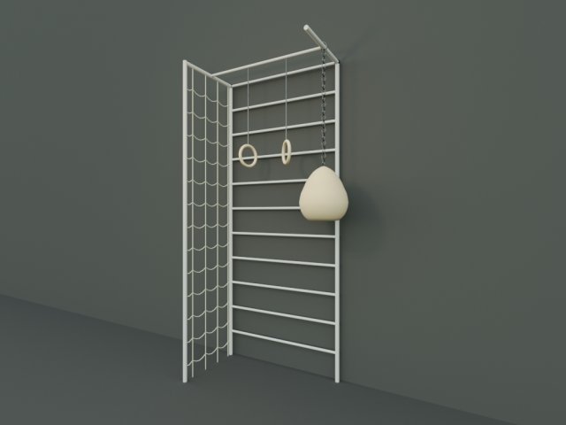 swedish ladder wall bars Model 3D .c4d .max .obj .3ds .fbx .stl .blend 