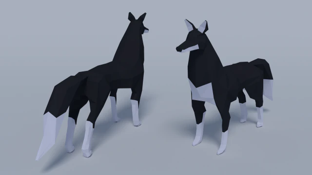 low poly wolf 3D Model .c4d .max .obj .3ds .fbx .stl .blend 