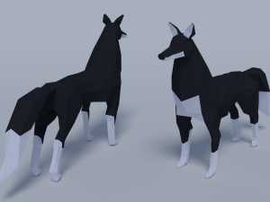 low poly wolf 3D Модель