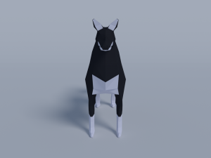 low poly wolf 3Dモデル