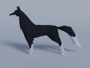 low poly wolf 3Dモデル