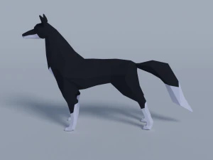 low poly wolf 3D Model