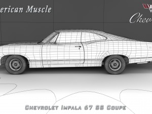 chevrolet impala ss 67 coupe 3D Модель