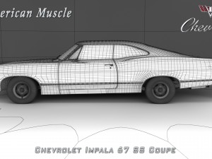 chevrolet impala ss 67 coupe 3D Модель