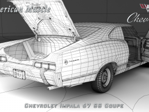 chevrolet impala ss 67 coupe 3D Модель