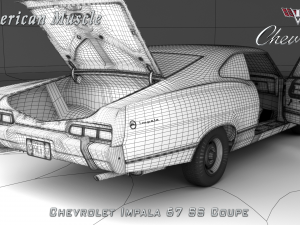 chevrolet impala ss 67 coupe 3D Модель