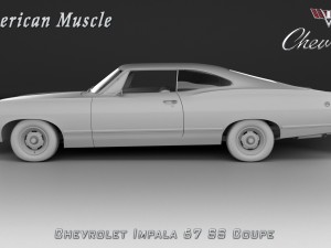 chevrolet impala ss 67 coupe 3D Модель