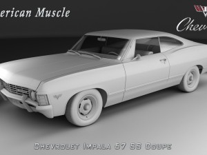 chevrolet impala ss 67 coupe 3D Модель