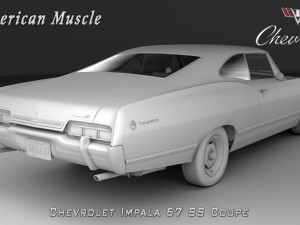 chevrolet impala ss 67 coupe 3D Модель