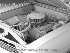 chevrolet impala ss 67 coupe 3D Модель