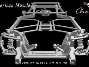 chevrolet impala ss 67 coupe 3D Модель
