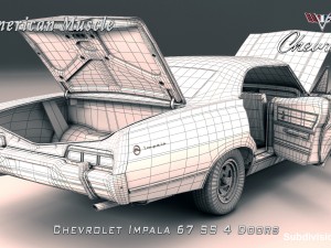 chevrolet impala ss 67 4 doors - without engine - Modelo 3D