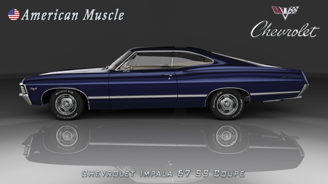 chevrolet impala ss 67 coupe - without engine - 3D Model .c4d .max .obj .3ds .fbx .stl .blend 