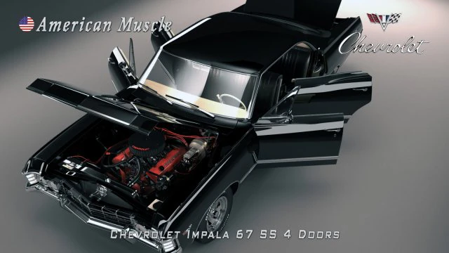 chevrolet impala ss 67 4 doors 3D Model .c4d .max .obj .3ds .fbx .stl .blend 