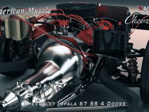 chevrolet impala ss 67 4 doors Model 3D