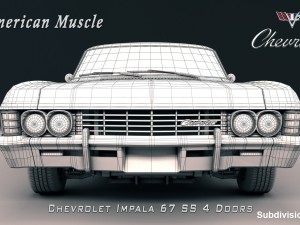 chevrolet impala ss 67 4 doors Model 3D