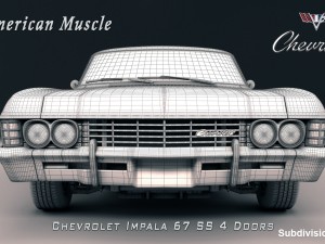 chevrolet impala ss 67 4 doors Model 3D