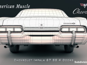 chevrolet impala ss 67 4 doors Model 3D