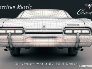 chevrolet impala ss 67 4 doors Model 3D