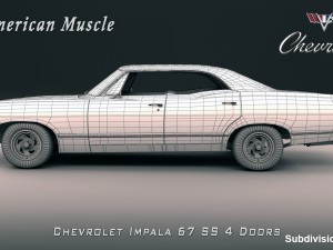 chevrolet impala ss 67 4 doors Model 3D