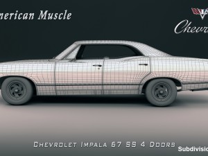 chevrolet impala ss 67 4 doors Model 3D