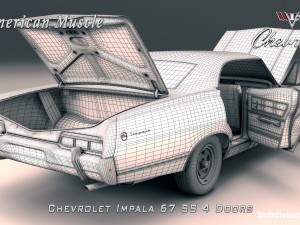 chevrolet impala ss 67 4 doors Model 3D