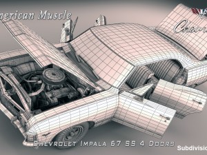 chevrolet impala ss 67 4 doors Model 3D