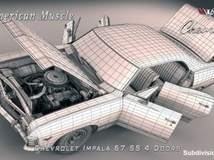 chevrolet impala ss 67 4 doors 3D Model