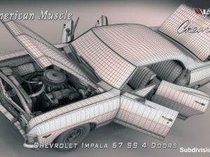 chevrolet impala ss 67 4 doors Model 3D