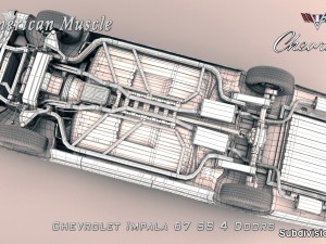 chevrolet impala ss 67 4 doors Model 3D