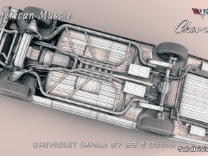 chevrolet impala ss 67 4 doors Model 3D