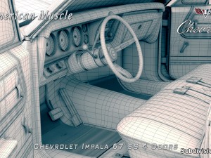 chevrolet impala ss 67 4 doors Model 3D