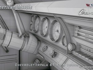 chevrolet impala ss 67 4 doors Model 3D
