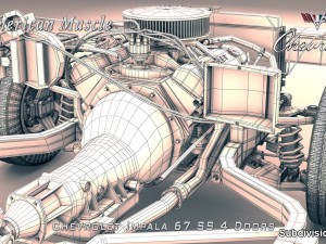 chevrolet impala ss 67 4 doors Model 3D