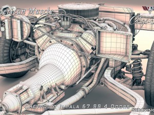 chevrolet impala ss 67 4 doors Model 3D