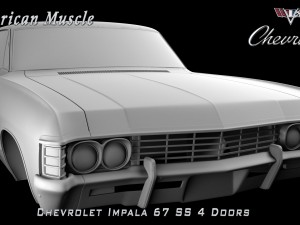 chevrolet impala ss 67 4 doors Model 3D