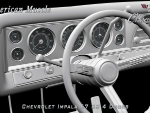 chevrolet impala ss 67 4 doors Model 3D