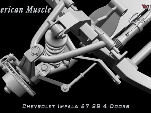 chevrolet impala ss 67 4 doors Model 3D
