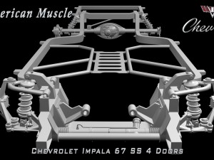 chevrolet impala ss 67 4 doors Model 3D