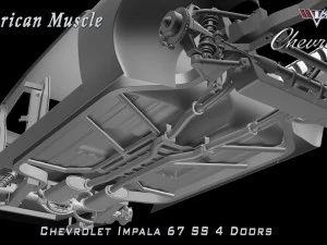 chevrolet impala ss 67 4 doors 3D Model