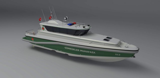 16m coast guard boat 3D Модель .c4d .max .obj .3ds .fbx .stl .blend 