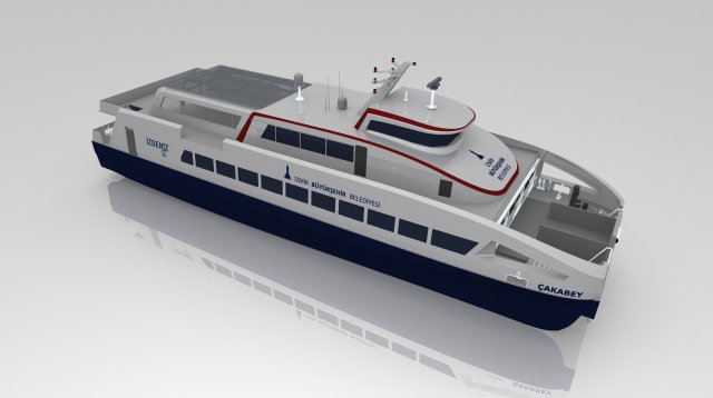 izmir city ferry boat - carbonfiber 3D Модель .c4d .max .obj .3ds .fbx .stl .blend 