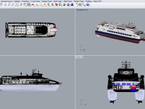 izmir city ferry boat - carbonfiber 3D Модель
