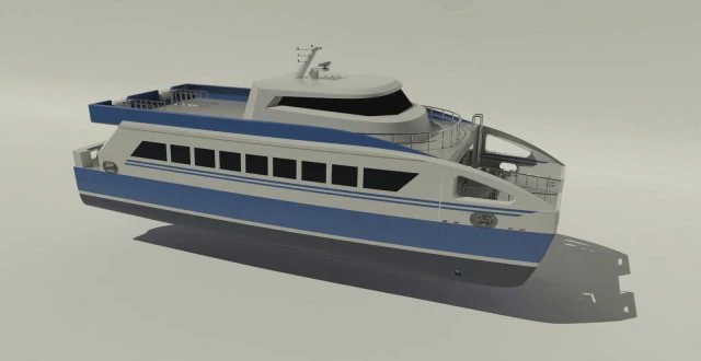 23m catamaran ferry 3D Model .c4d .max .obj .3ds .fbx .stl .blend 